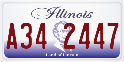 IL license plate A342447