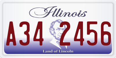 IL license plate A342456