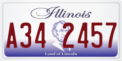 IL license plate A342457