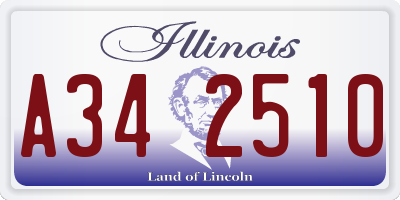 IL license plate A342510