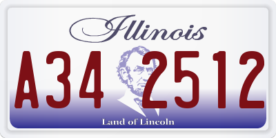 IL license plate A342512