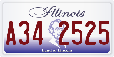 IL license plate A342525