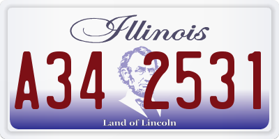 IL license plate A342531
