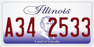 IL license plate A342533