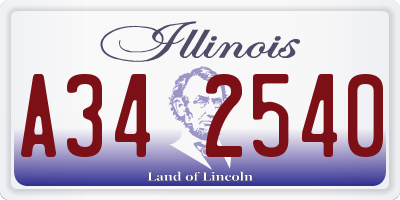 IL license plate A342540