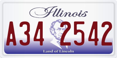 IL license plate A342542