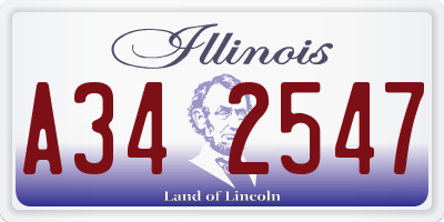 IL license plate A342547