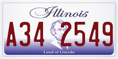 IL license plate A342549