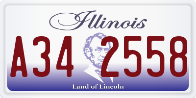 IL license plate A342558