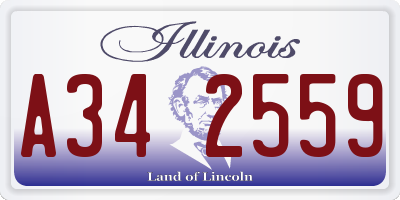 IL license plate A342559
