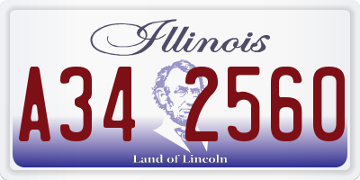 IL license plate A342560