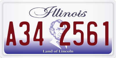 IL license plate A342561