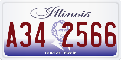 IL license plate A342566