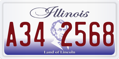 IL license plate A342568
