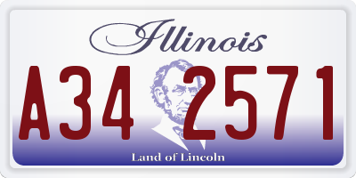 IL license plate A342571