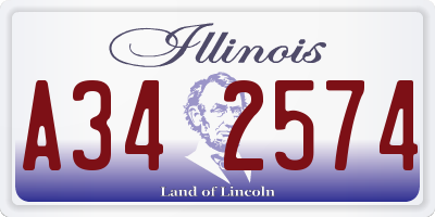 IL license plate A342574