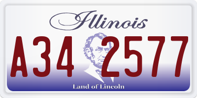 IL license plate A342577