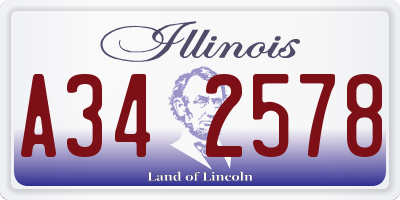 IL license plate A342578