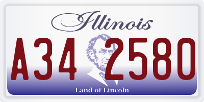 IL license plate A342580