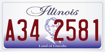 IL license plate A342581