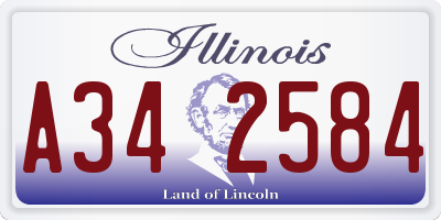 IL license plate A342584