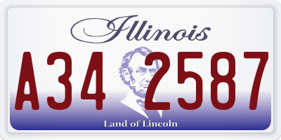 IL license plate A342587