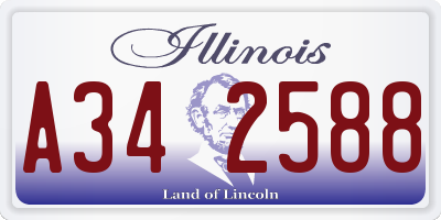 IL license plate A342588