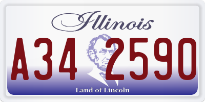 IL license plate A342590