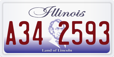 IL license plate A342593