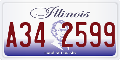 IL license plate A342599
