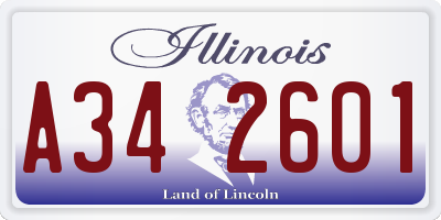 IL license plate A342601