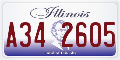 IL license plate A342605