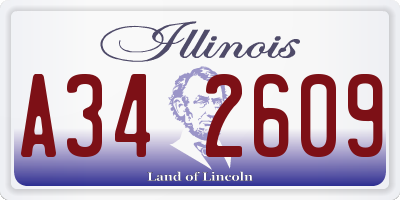 IL license plate A342609