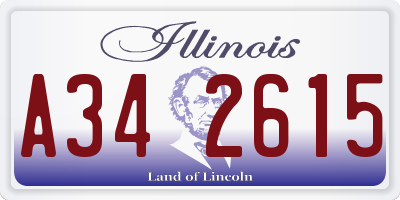 IL license plate A342615