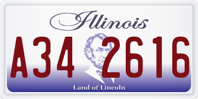 IL license plate A342616