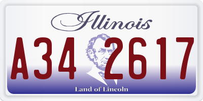 IL license plate A342617