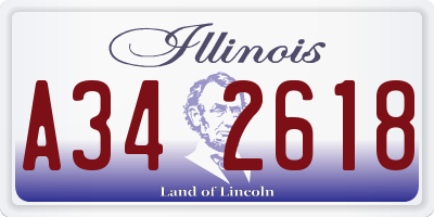 IL license plate A342618