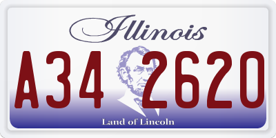 IL license plate A342620