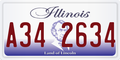 IL license plate A342634