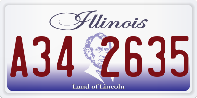 IL license plate A342635