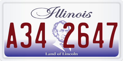 IL license plate A342647