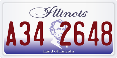 IL license plate A342648