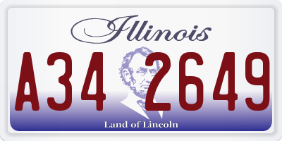 IL license plate A342649