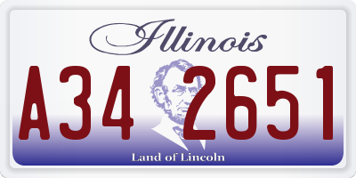 IL license plate A342651