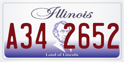 IL license plate A342652