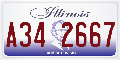 IL license plate A342667