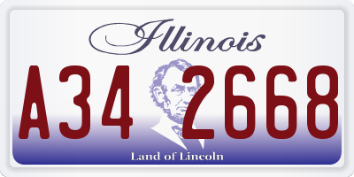 IL license plate A342668