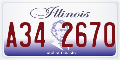 IL license plate A342670