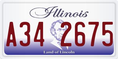 IL license plate A342675