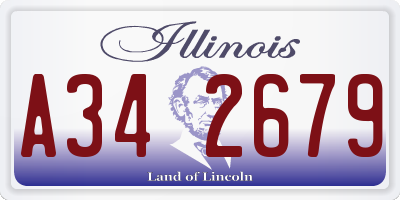 IL license plate A342679